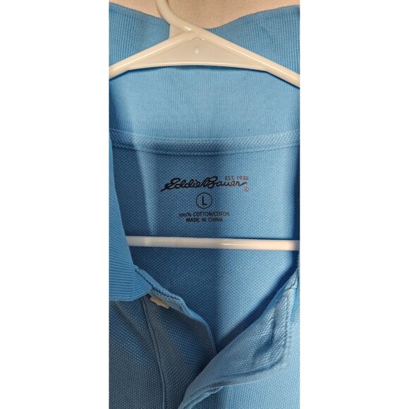 Eddie Bauer Polo Shirt Men’s Large Blue Casual Short Sleeve New Without Tags - Picture 2 of 3
